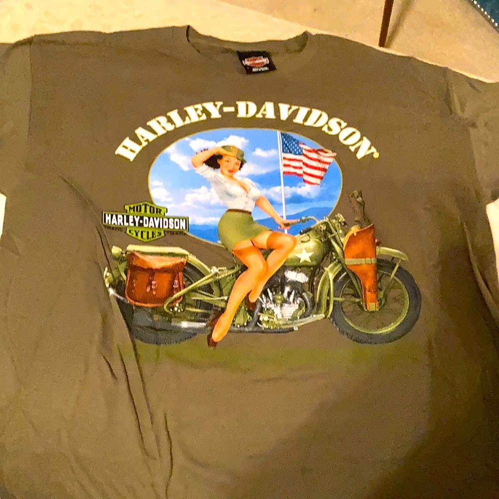 New Harley shirt vintage girl patriotic pin up NEW